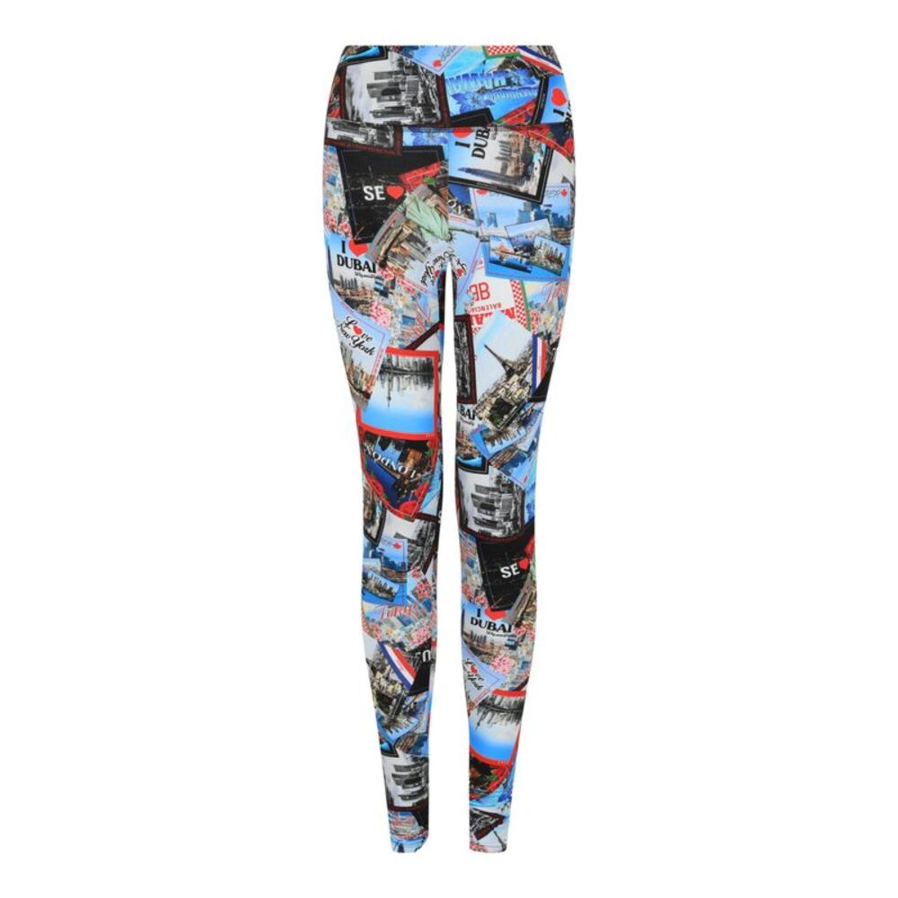Balenciaga Allover Cities High-Rise Leggings Multi Womens